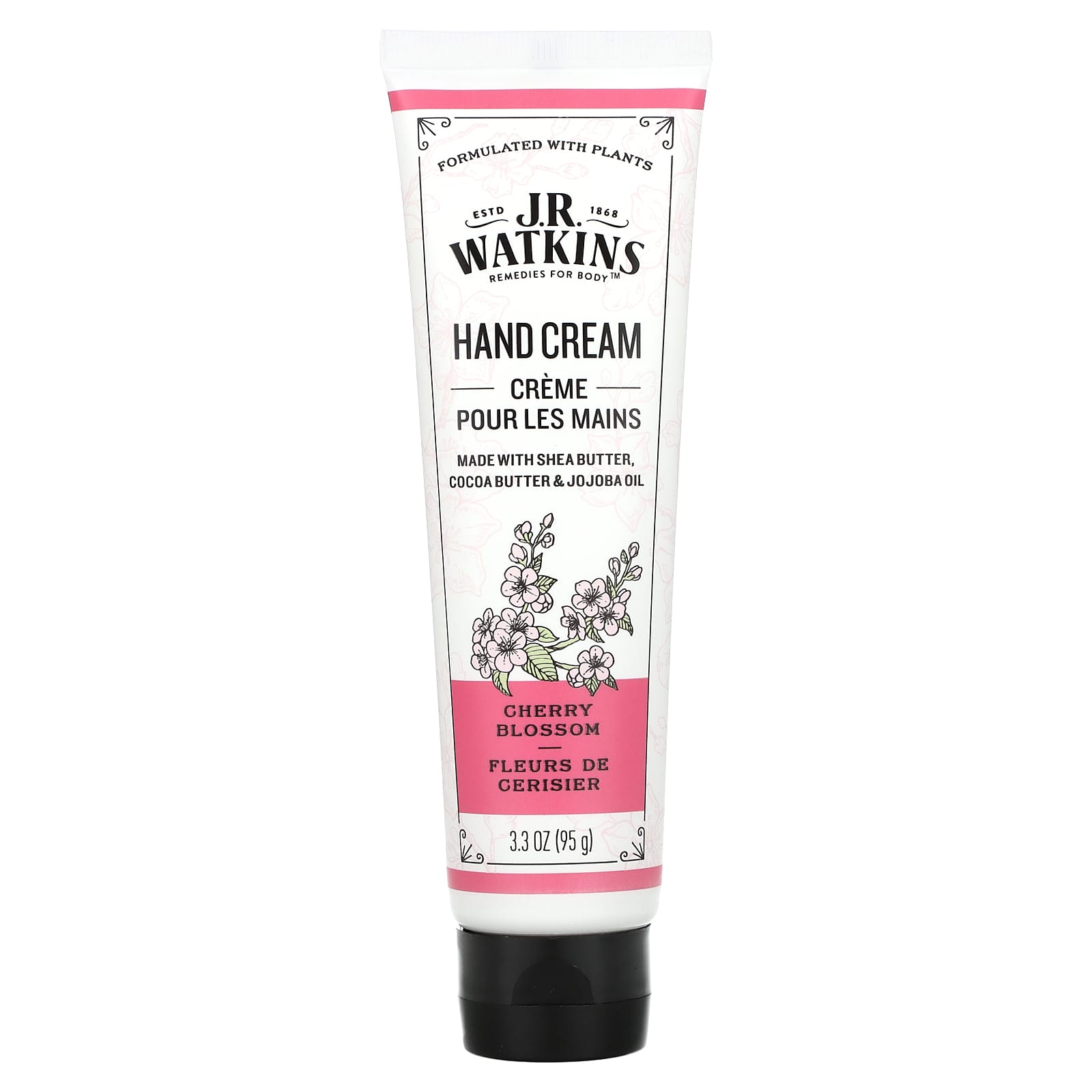J.R. Watkins Cherry Blossom Hand Cream, 3.3 oz - Soothing Moisturizer - Image 1
