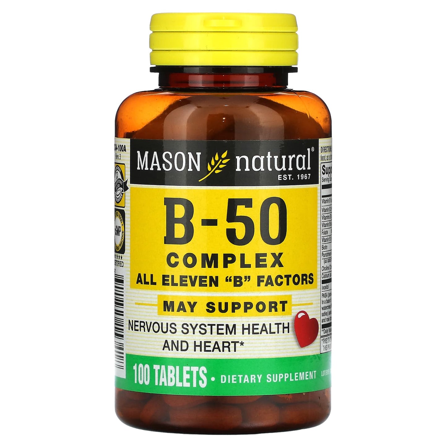 Mason Natural, B-50 Complex, 100 Tablets - Image 1