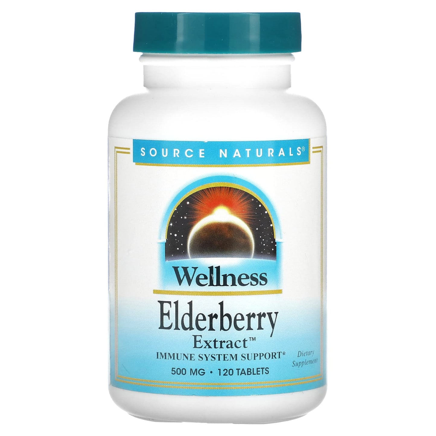 Source Naturals, Wellness, Elderberry Extract, 120 Tablets - Image 1