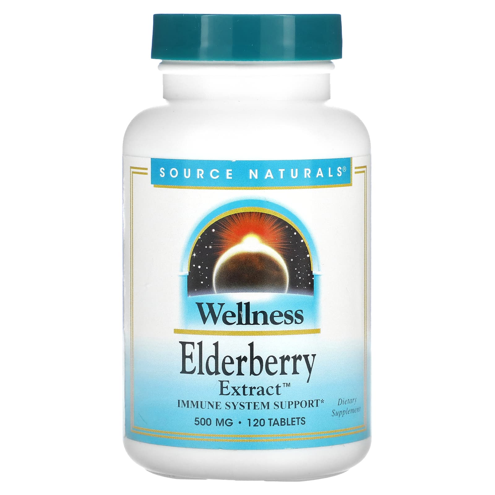 Source Naturals, Wellness, Elderberry Extract, 120 Tablets - Image 1