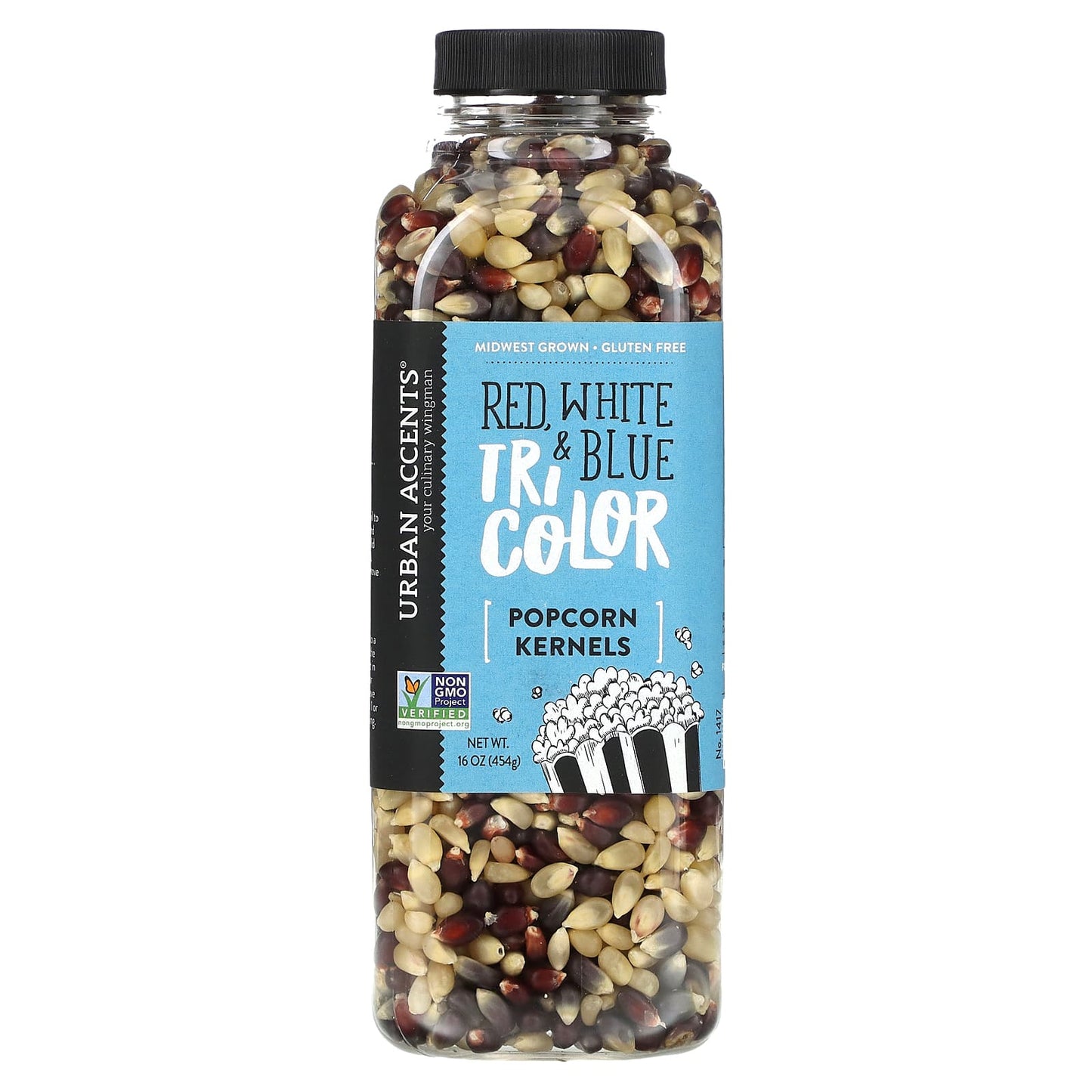 Urban Accents, Popcorn Kernels, Red, White, & Blue Tricolor , 16 oz (454 g) - Image 1