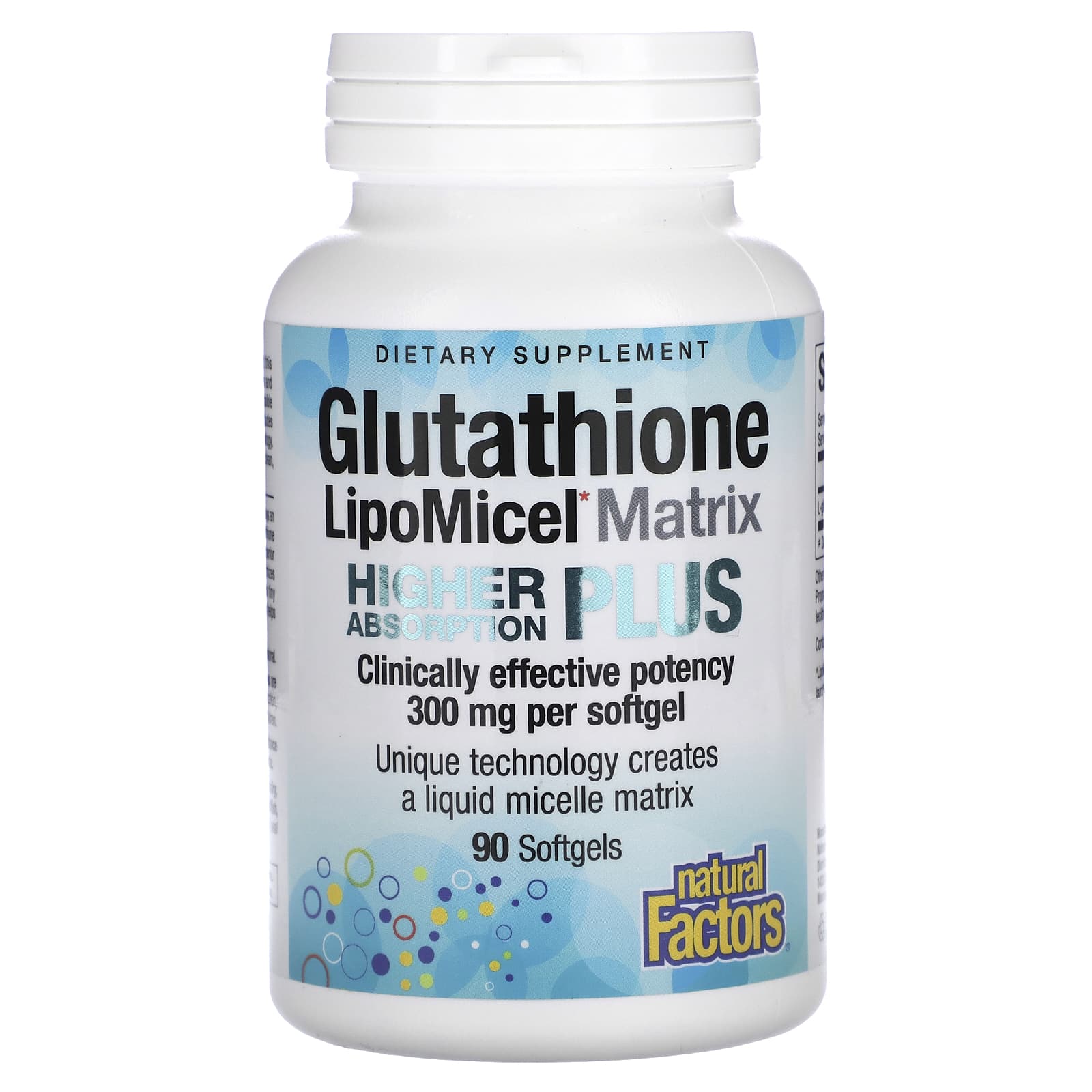 Natural Factors, Glutathione LipoMicel Matrix, 300 mg, 90 Softgels - Image 1
