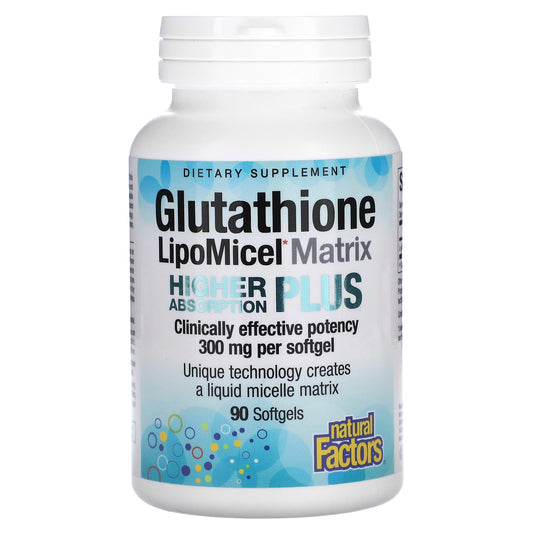 Natural Factors, Glutathione LipoMicel Matrix, 300 mg, 90 Softgels - Image 1