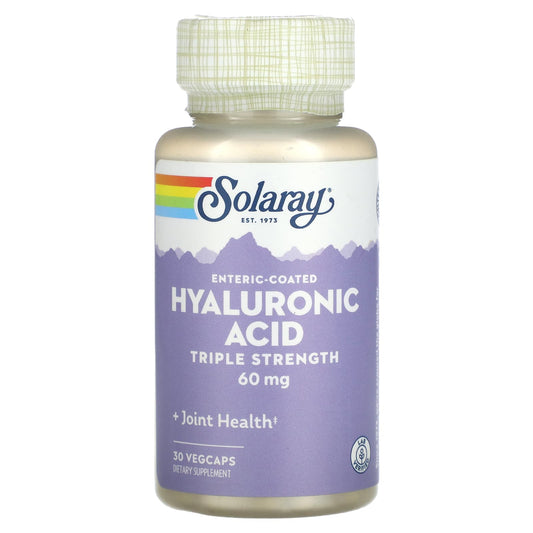 Solaray, Enteric-Coated Hyaluronic Acid, Triple Strength, 60 mg, 30 VegCaps - Image 1