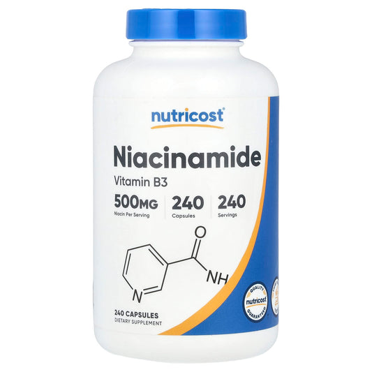 Nutricost, Niacinamide, 500 mg, 240 Capsules - Image 1