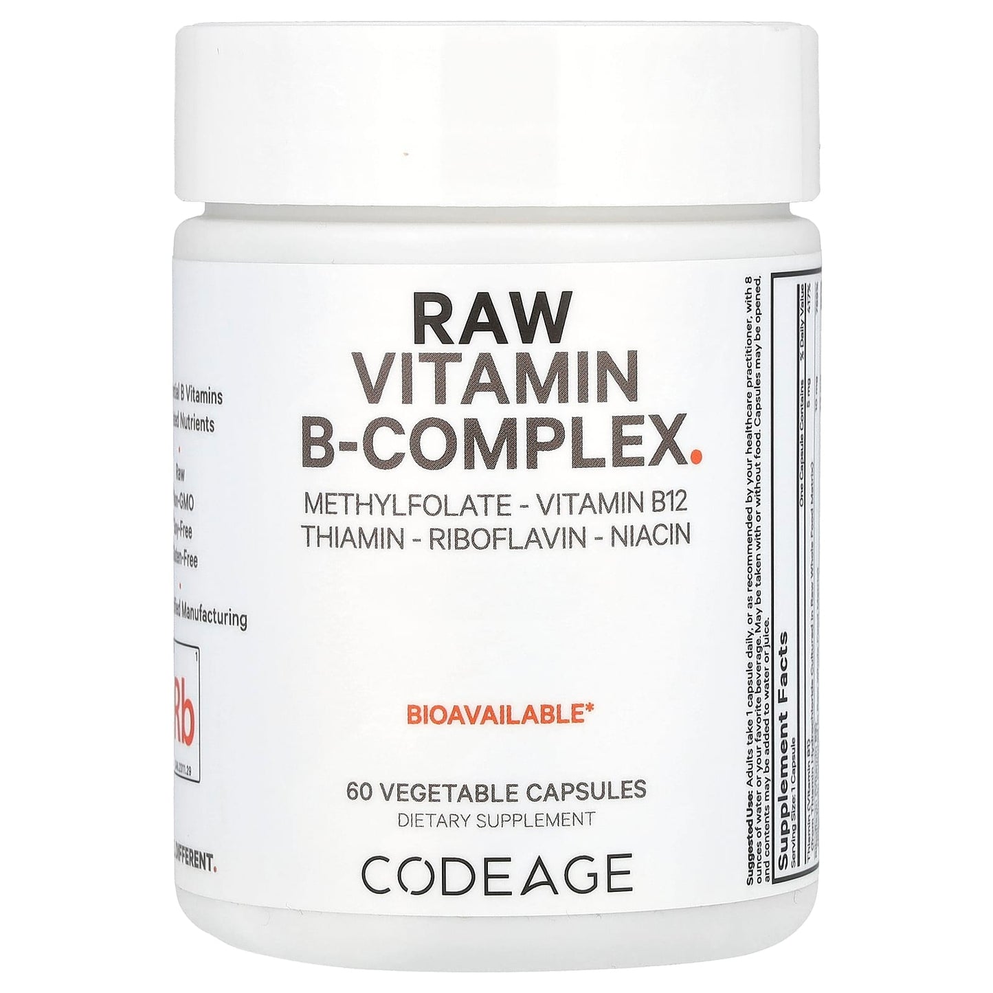 Codeage Raw Vitamin B-Complex Supplement - 8 Essential B Vitamins - Image 1