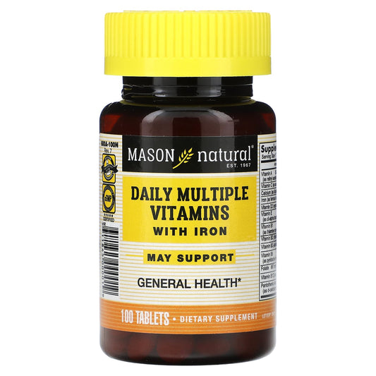 Mason Natural, Daily Multiple Vitamins With Iron, 100 Tablets - Image 1