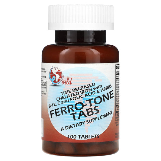World Organic, Ferro-Tone Tabs, 100 Tablets - Image 1