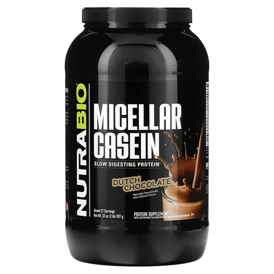 NutraBio, Micellar Casein, Dutch Chocolate, 2 lb (907 g) - Image 1