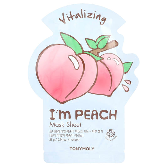 TonyMoly, I'm Peach, Vitalizing Beauty Mask Sheet, 1 Sheet, 0.74 oz (21 g) - Image 1