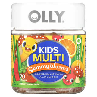 OLLY Kids Multi Gummies, Sour Fruit Punch, 70 Count, Gluten Free