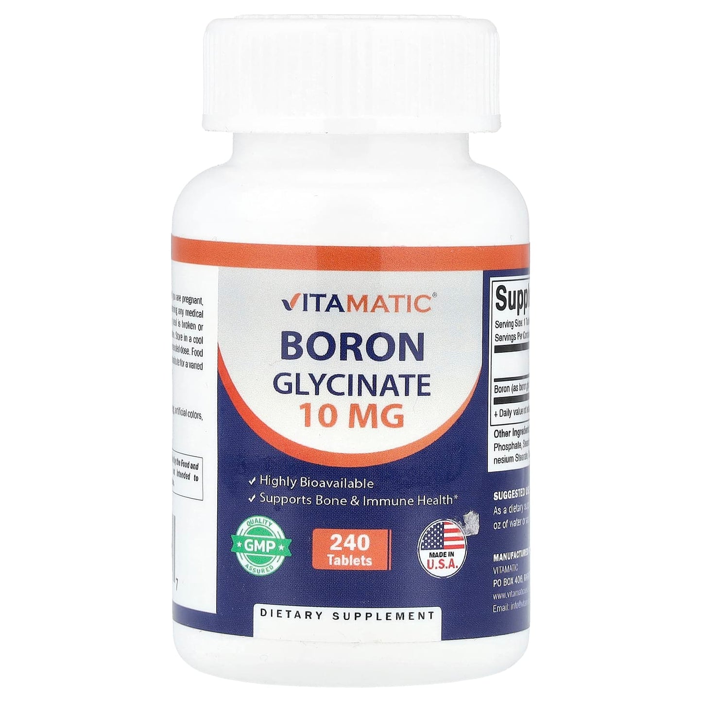 Vitamatic, Boron Glycinate, 10 mg, 240 Tablets - Image 1