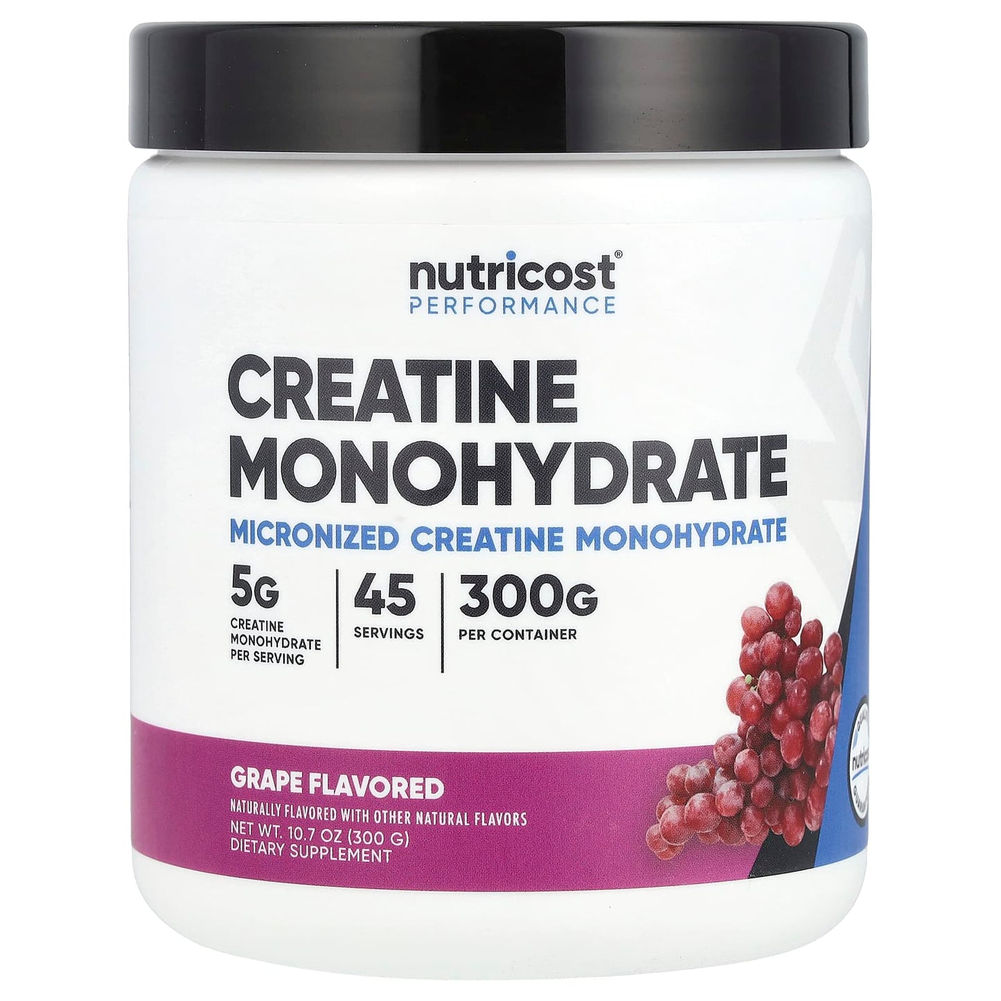 Nutricost, Performance, Creatine Monohydrate, Grape, 10.7 oz (300 g) - Image 1