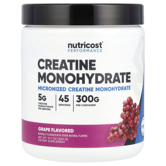 Nutricost, Performance, Creatine Monohydrate, Grape, 10.7 oz (300 g) - Image 1
