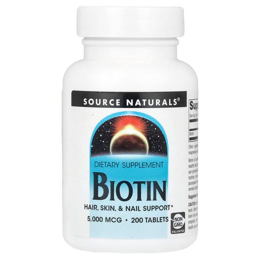Source Naturals, Biotin, 5,000 mcg , 200 Tablets - Image 1