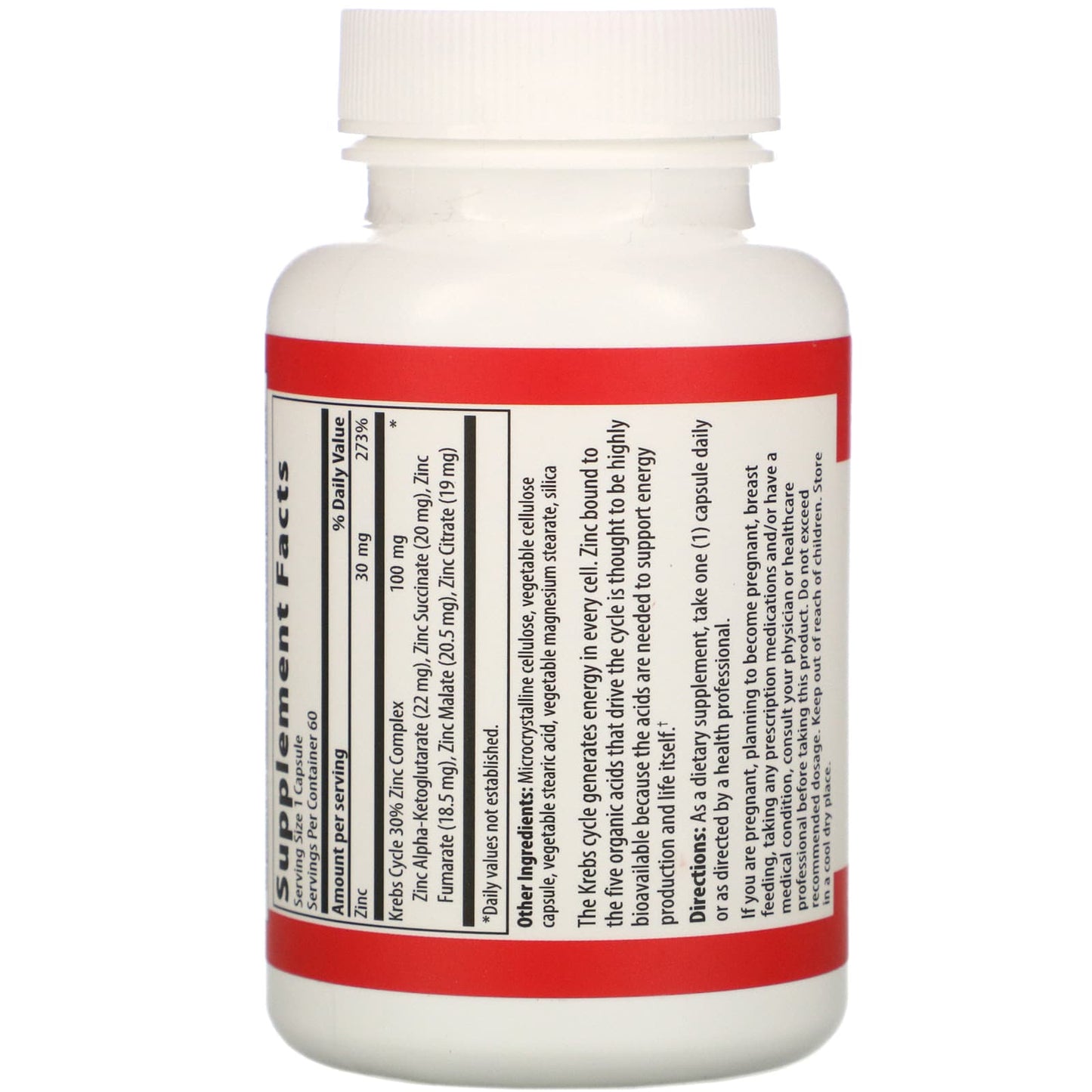 Vibrant Health, Krebs Zinc, 60 Vegetable Capsules - Image 2