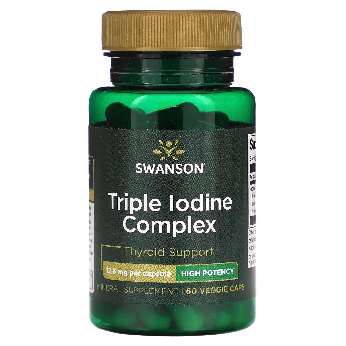 Swanson, Triple Iodine Complex, High Potency, 12.5 mg, 60 Veggie Caps - Image 1