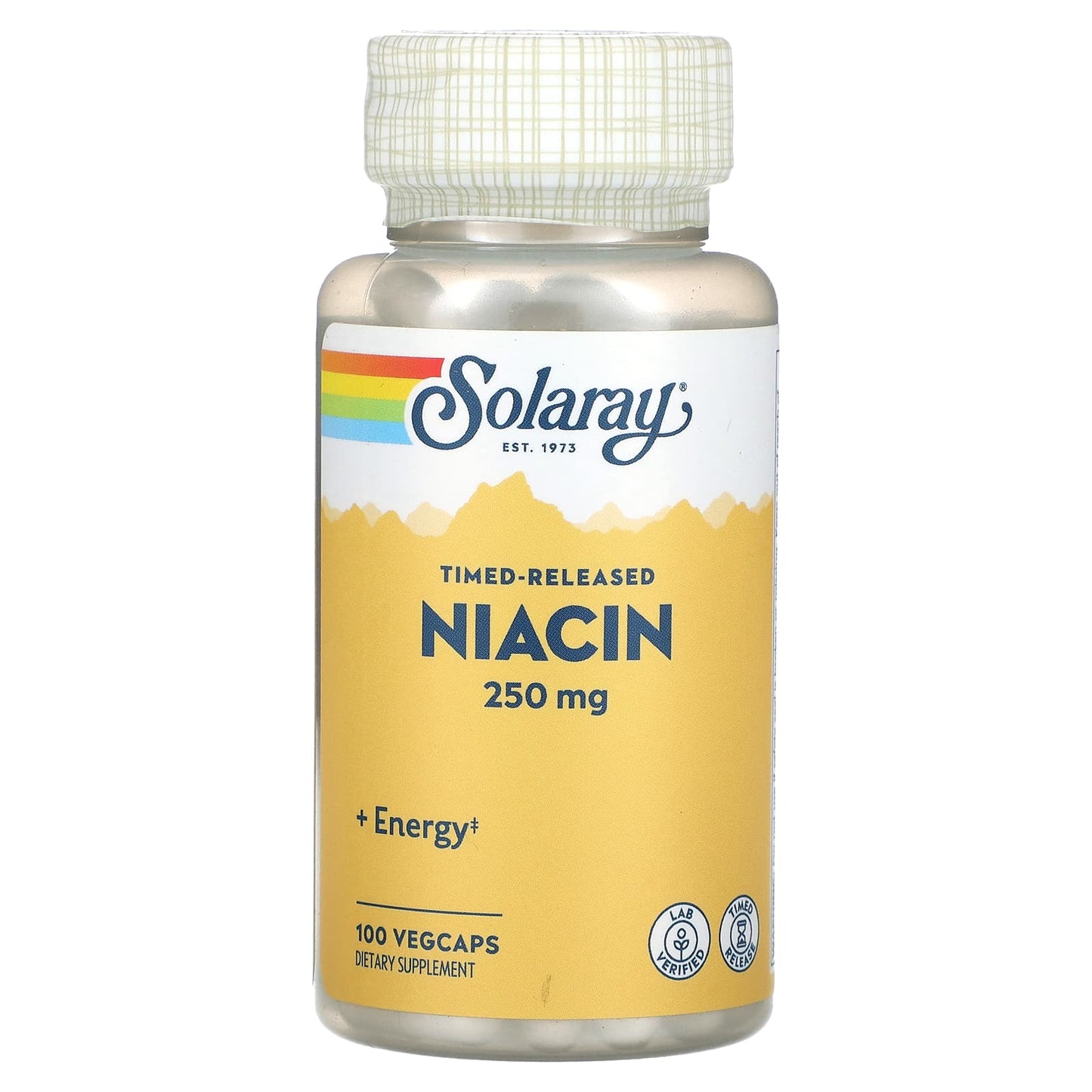 Solaray, Timed-Released Niacin, 250 mg, 100 VegCaps - Image 1