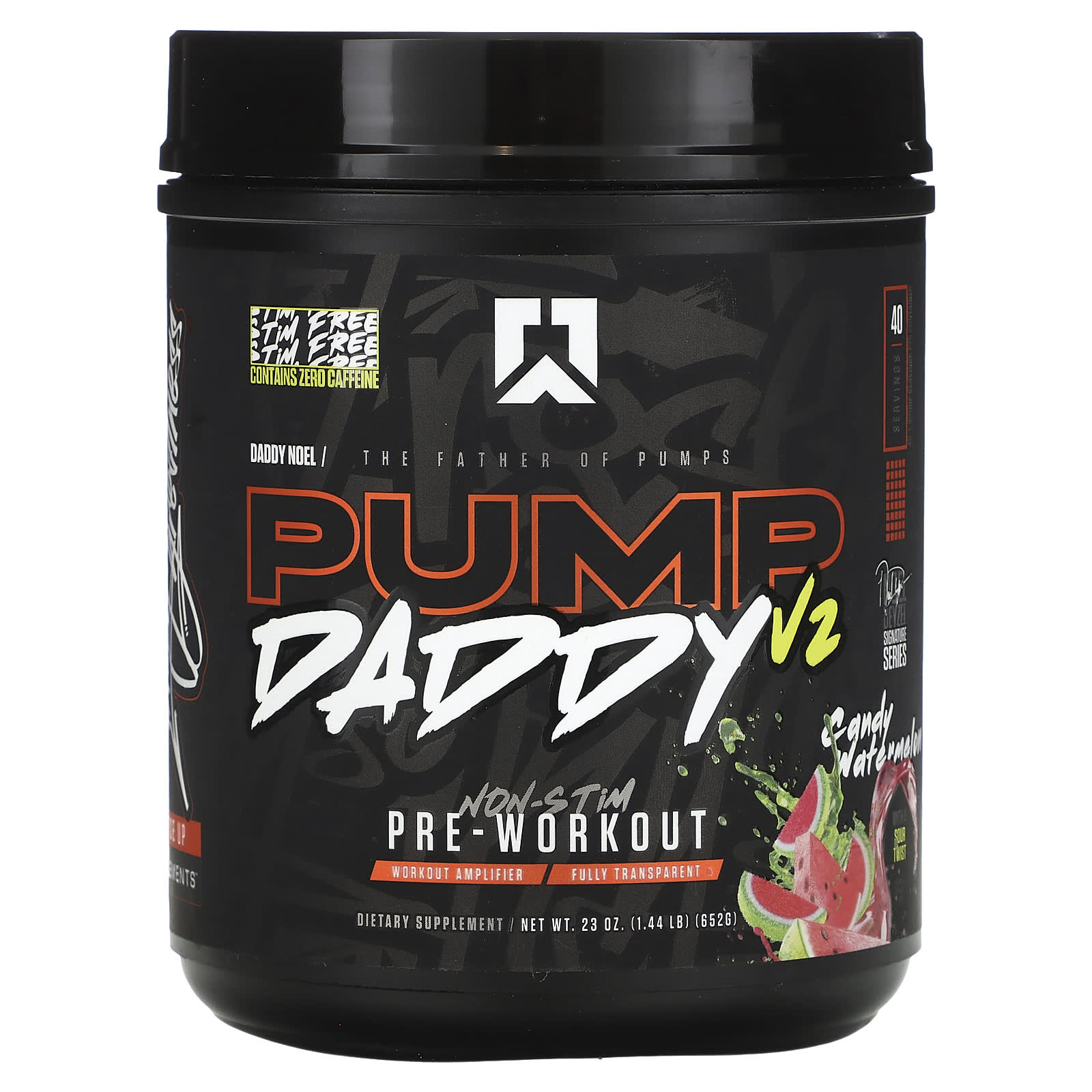 RYSE, Pump Daddy V2, Non-Stim Pre-Workout, Candy Watermelon, 1.44 lb (652 g) - Image 1