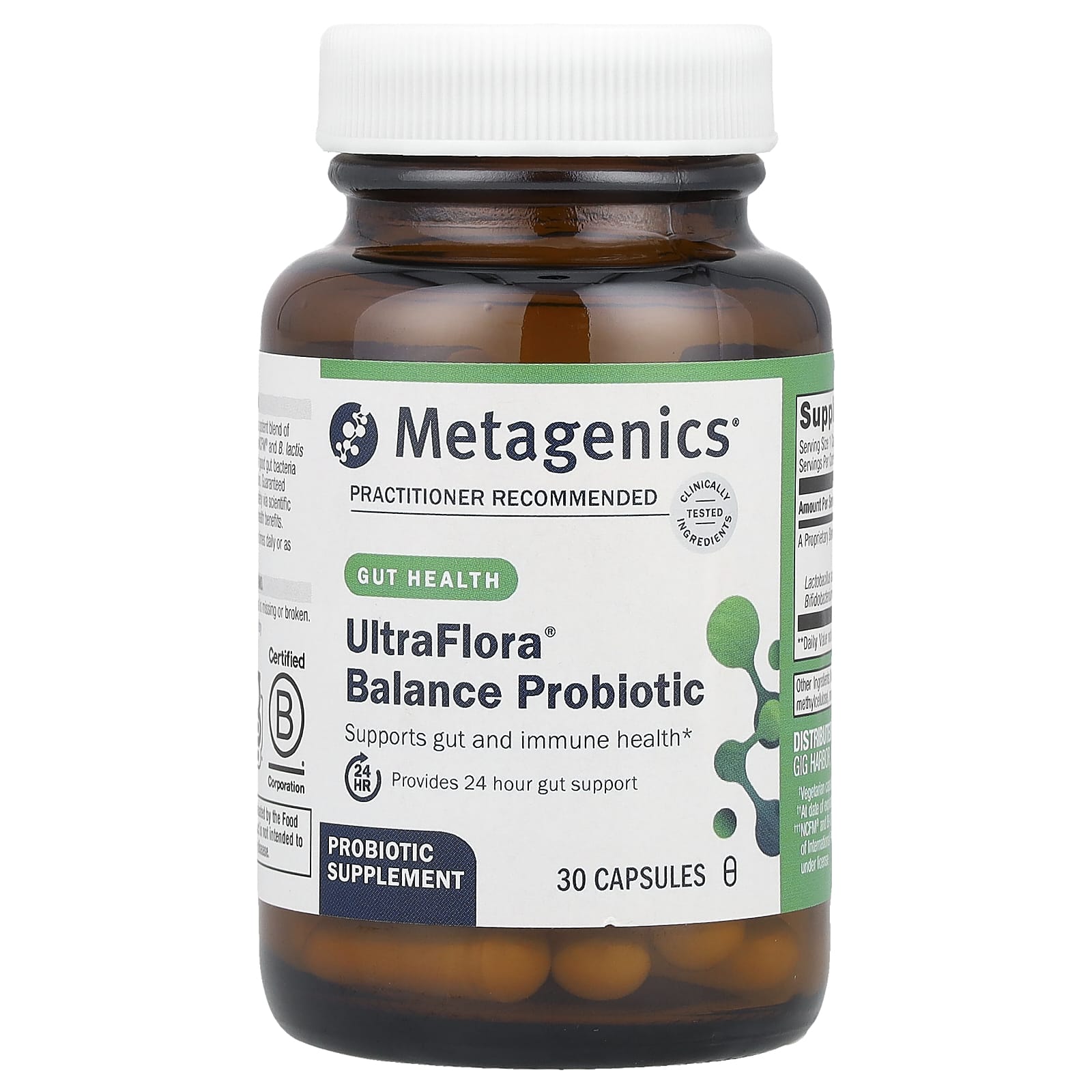 Metagenics, UltraFlora® Balance Probiotic, 55 mg (15 Billion CFU), 30 Capsules - Image 1