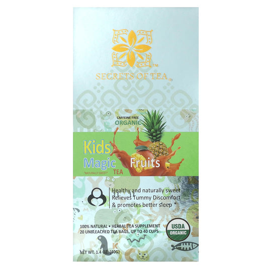 Secrets of Tea, Kids Magic Tea, Caffeine Free, Fruits, 20 Unbleached Tea Bags, 1.4 oz (40 g) - Image 1