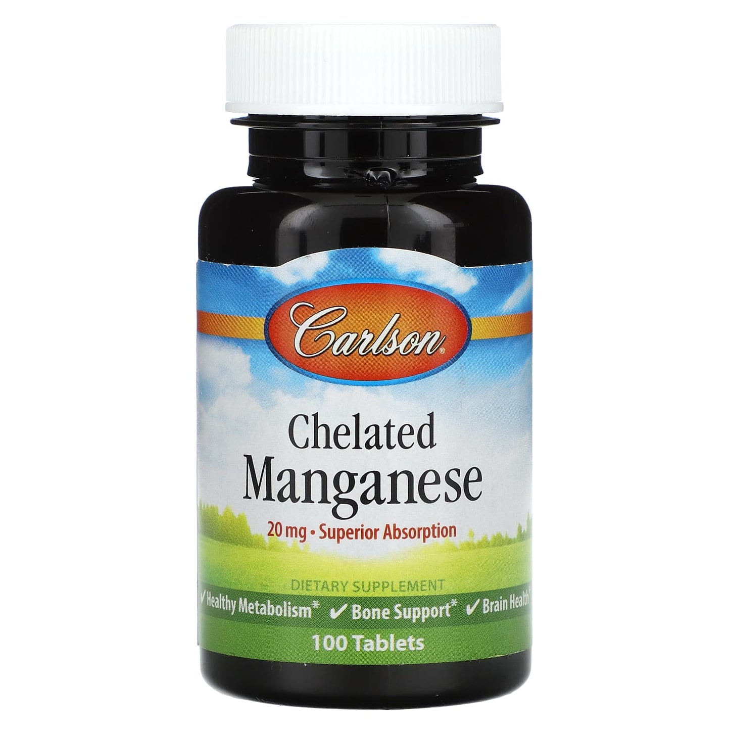 Carlson Chelated Manganese Supplement, 20mg, 100 Tablets - Image 1
