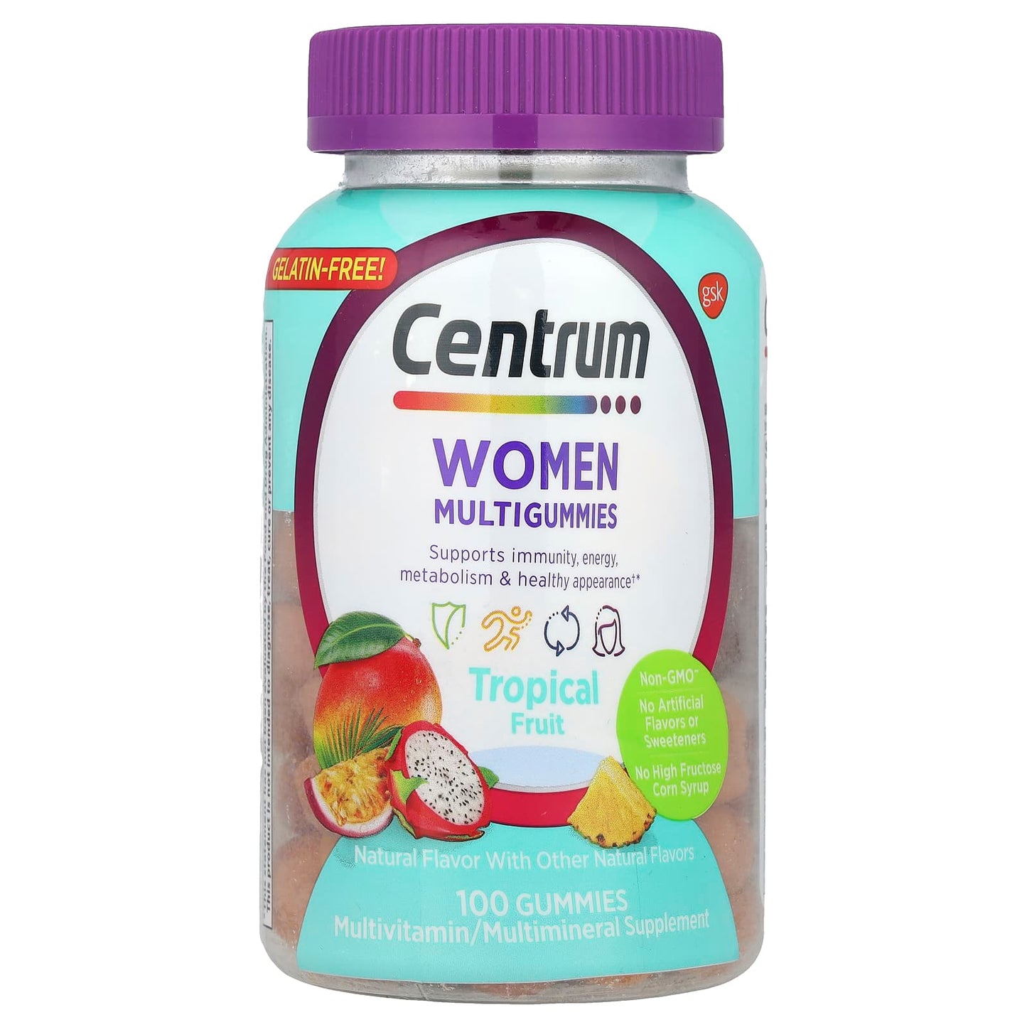 Centrum Women's Multigummies, Tropical Fruit, 100 Gummies, Immunity Support - Image 1
