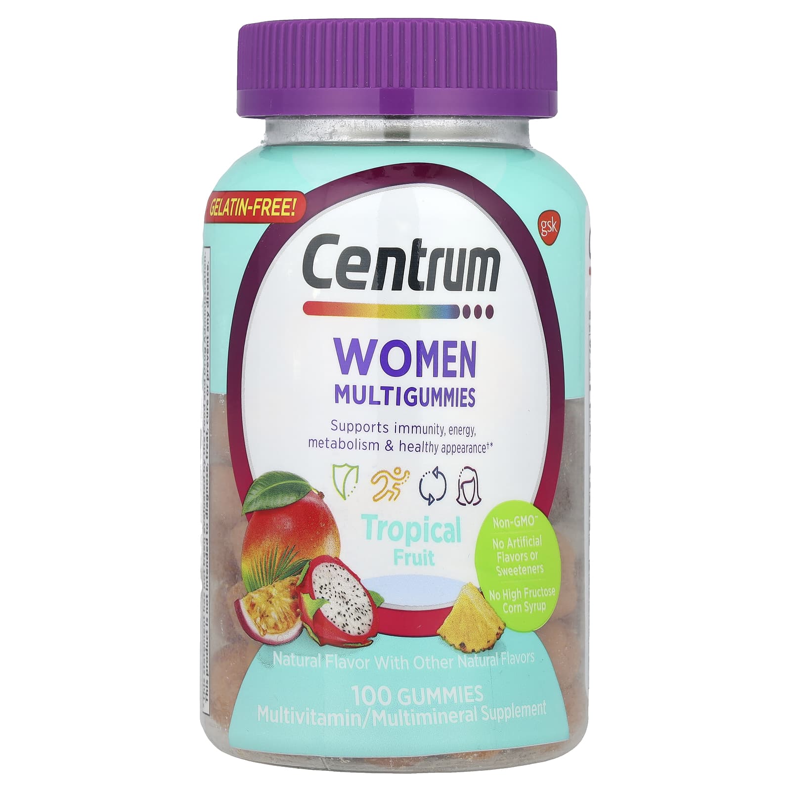 Centrum Women's Multigummies, Tropical Fruit, 100 Gummies, Immunity Support - Image 1