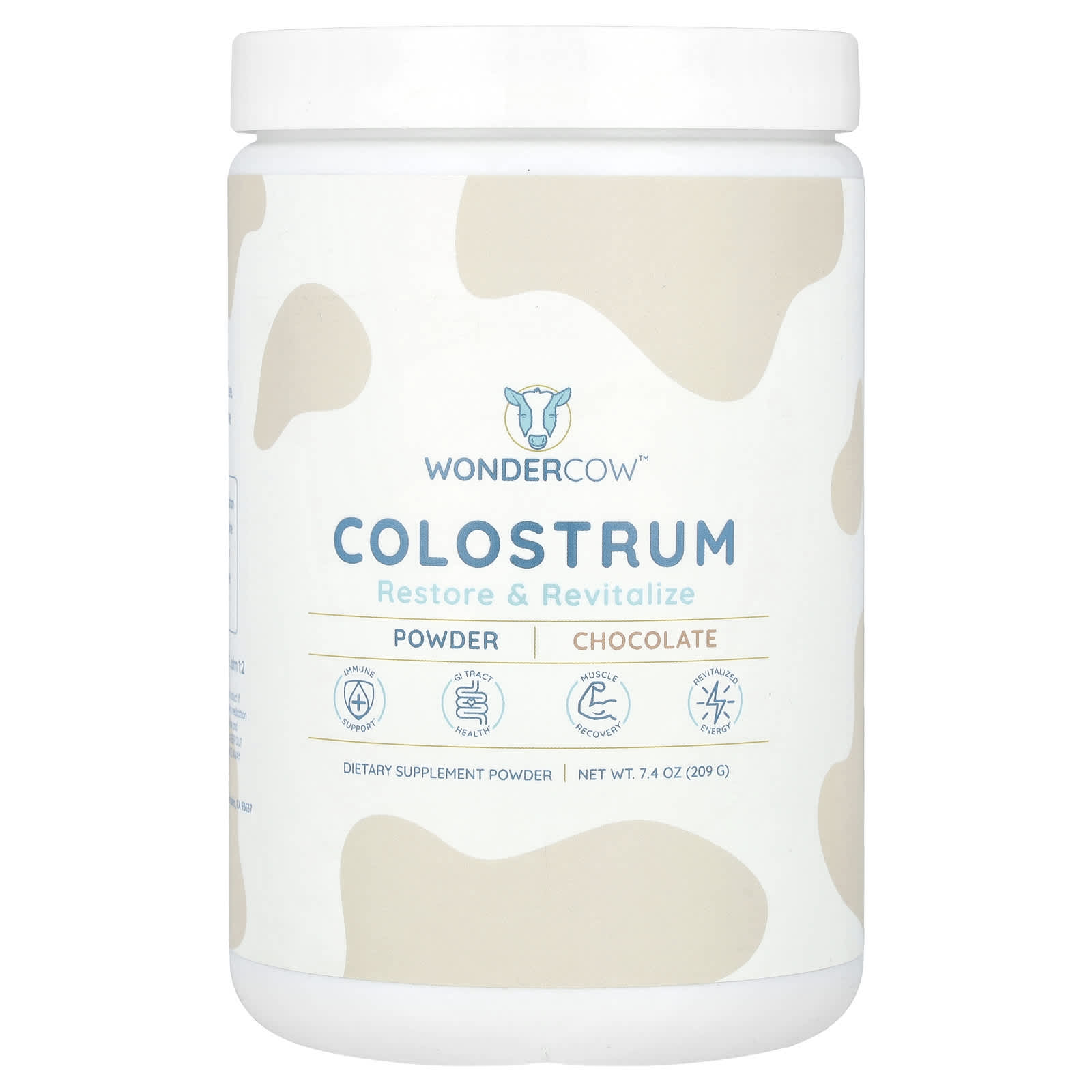 Wondercow, Colostrum Powder, Chocolate, 7.4 oz (209 g) - Image 1