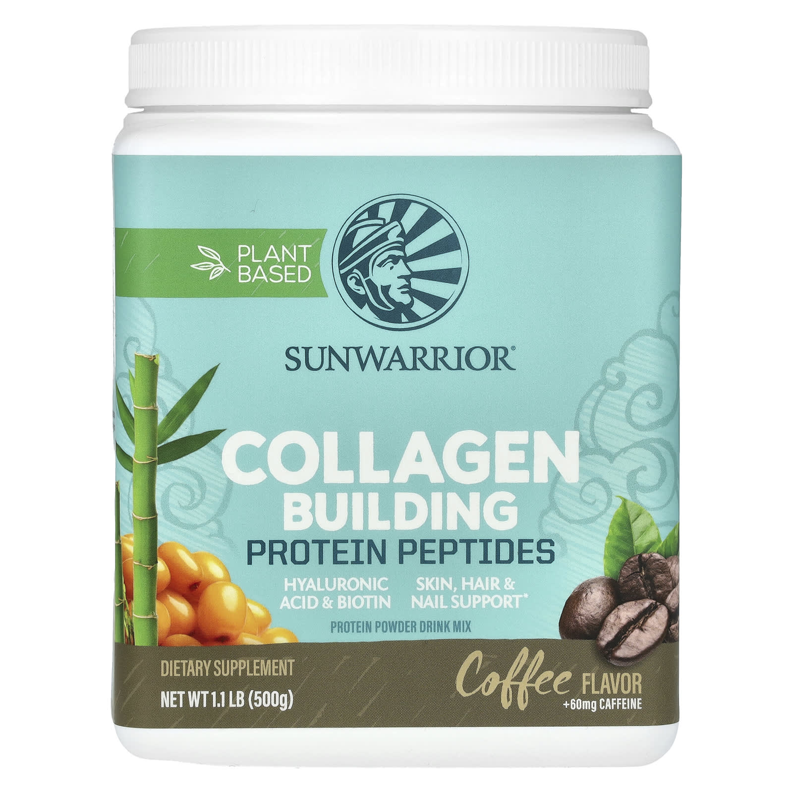 Sunwarrior, Collagen Building Protein Peptides, Coffee, 1.1 lb (500 g) - Image 1