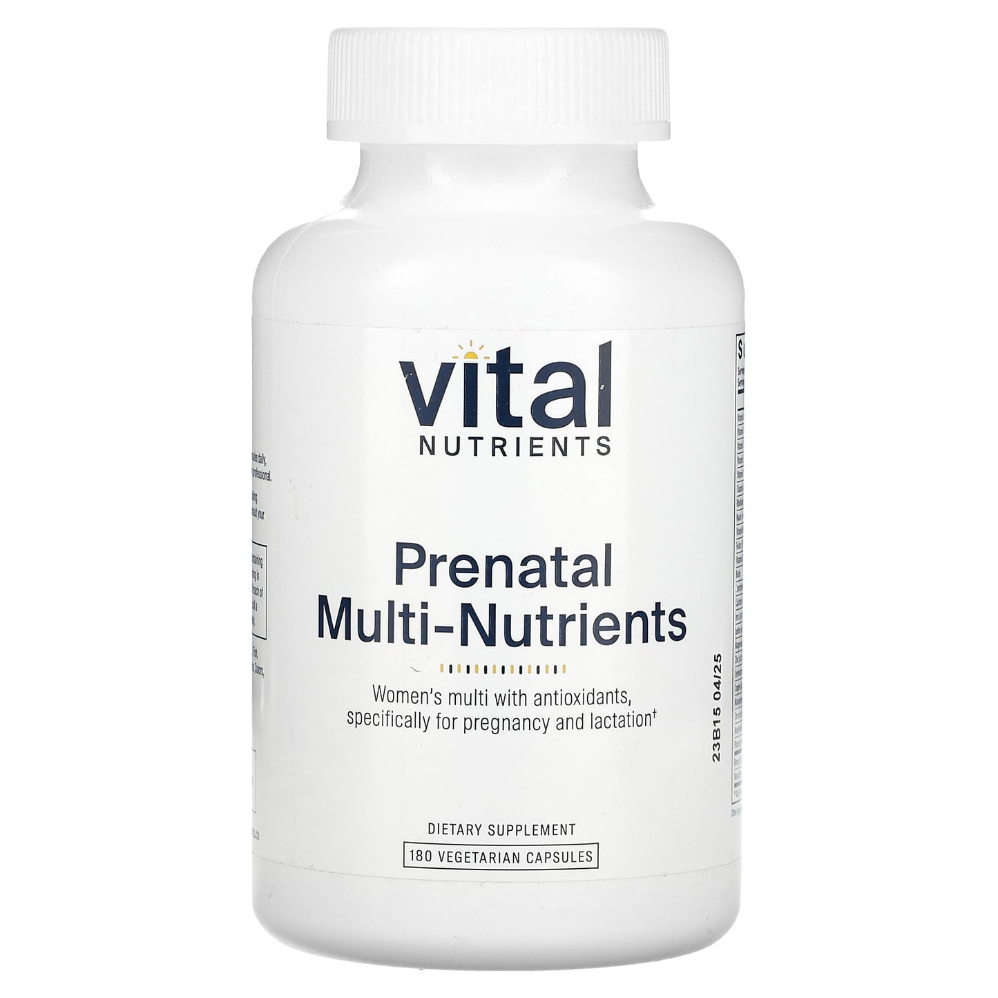 Vital Nutrients, Prenatal Multi-Nutrients, 180 Vegetarian Capsules - Image 1