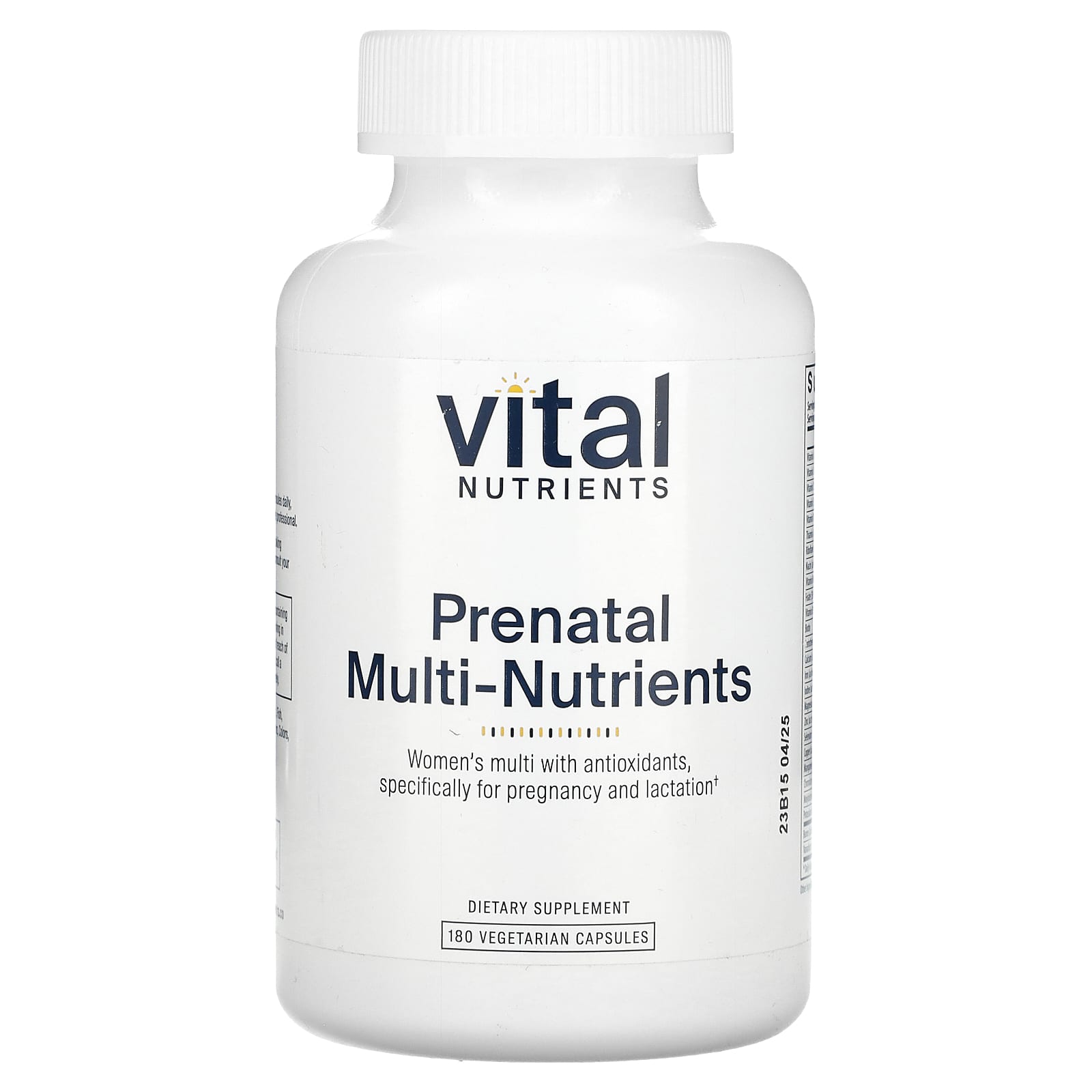 Vital Nutrients, Prenatal Multi-Nutrients, 180 Vegetarian Capsules - Image 1