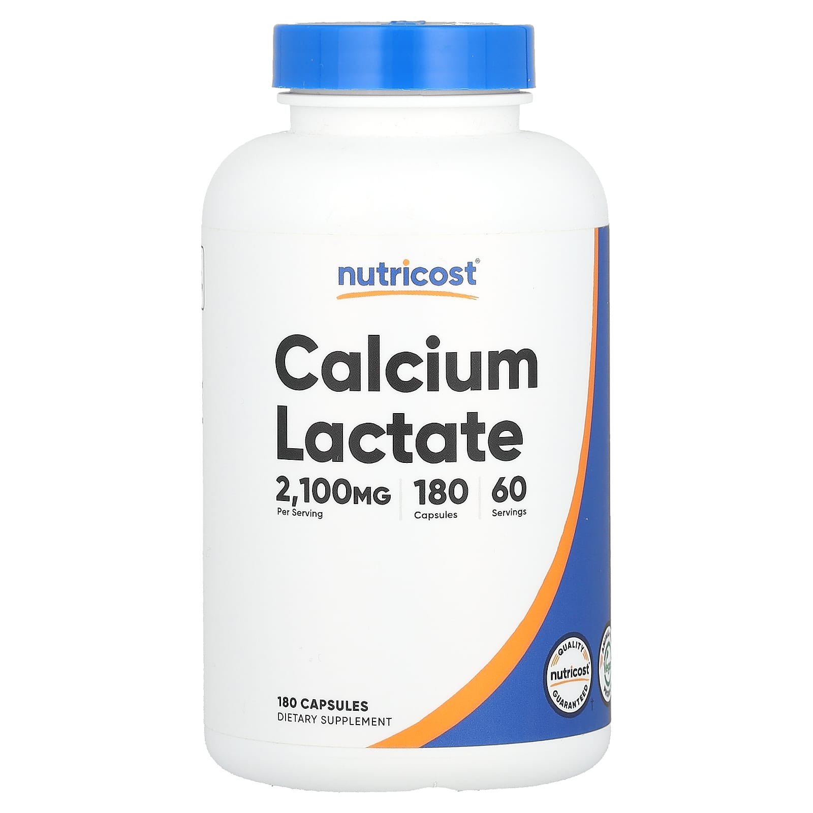 Nutricost, Calcium Lactate, 180 Capsules (700 mg per Capsule) - Image 1
