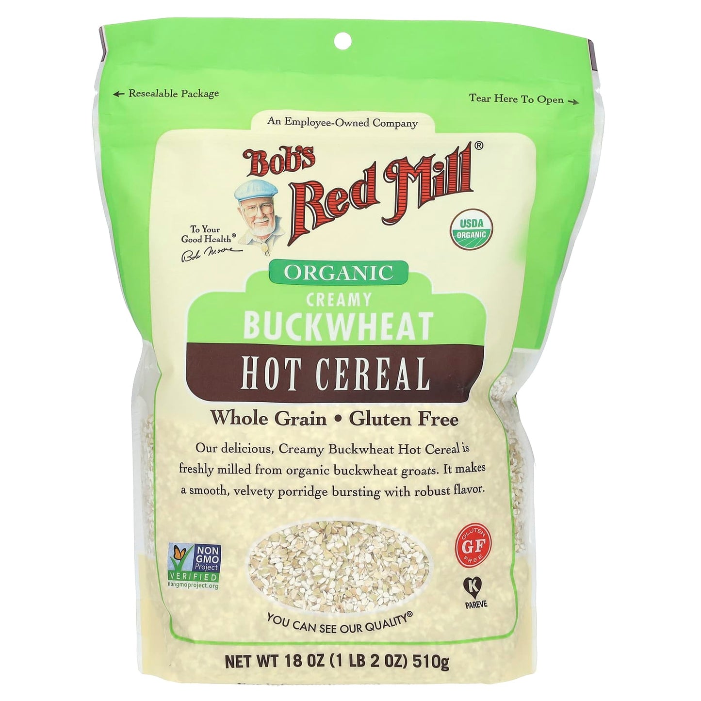 Organic Creamy Buckwheat Hot Cereal | Gluten-Free, US Organic - Image 1
