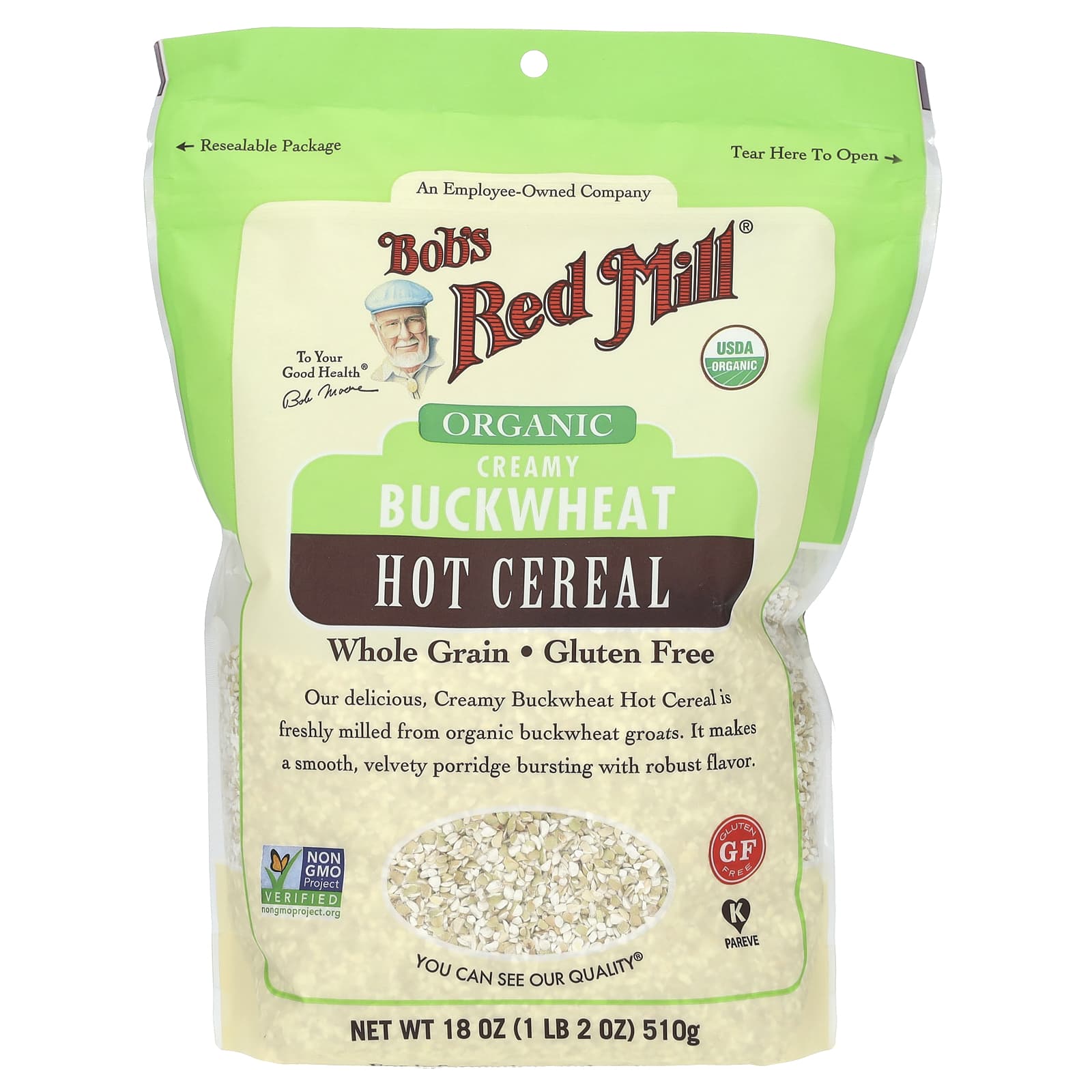 Organic Creamy Buckwheat Hot Cereal | Gluten-Free, US Organic - Image 1
