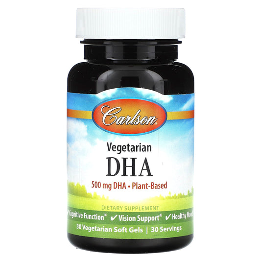 Carlson Vegetarian DHA 500mg Soft Gels for Cognitive Support - Image 1