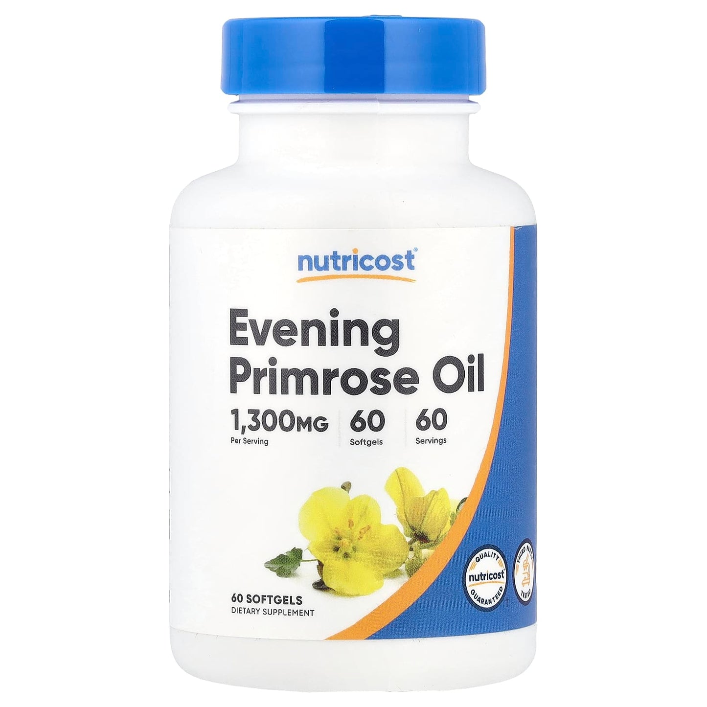 Nutricost, Evening Primrose Oil, 1,300 mg, 60 Softgels - Image 1