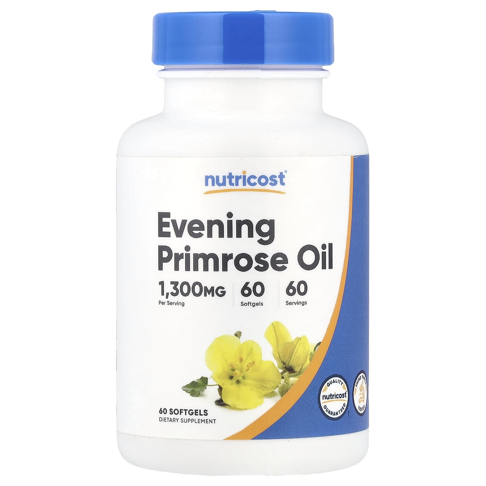 Nutricost, Evening Primrose Oil, 1,300 mg, 60 Softgels - Image 1