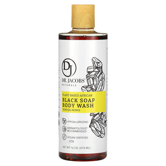 Plant-Based African Black Soap Body Wash by Dr. Jacobs Naturals - 16oz - Image 1
