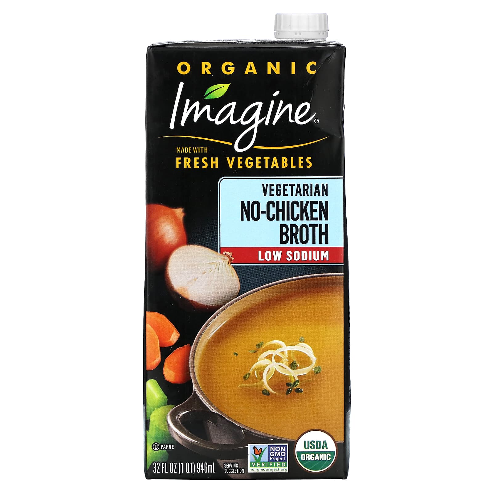 Delicious Organic Vegetarian Broth by Imagine Soups, Low Sodium, 32 fl oz - Image 1
