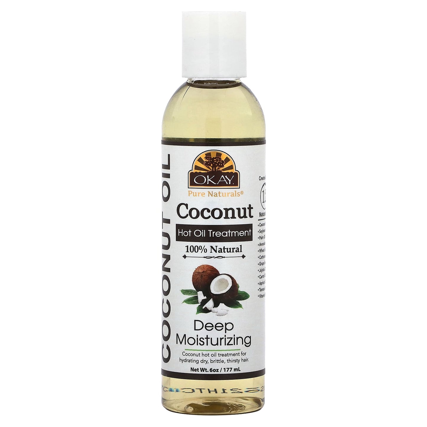 Okay Pure Naturals, Coconut Hot Oil Treatment, Deep Moisturizing, 6 oz (177 ml) - Image 1