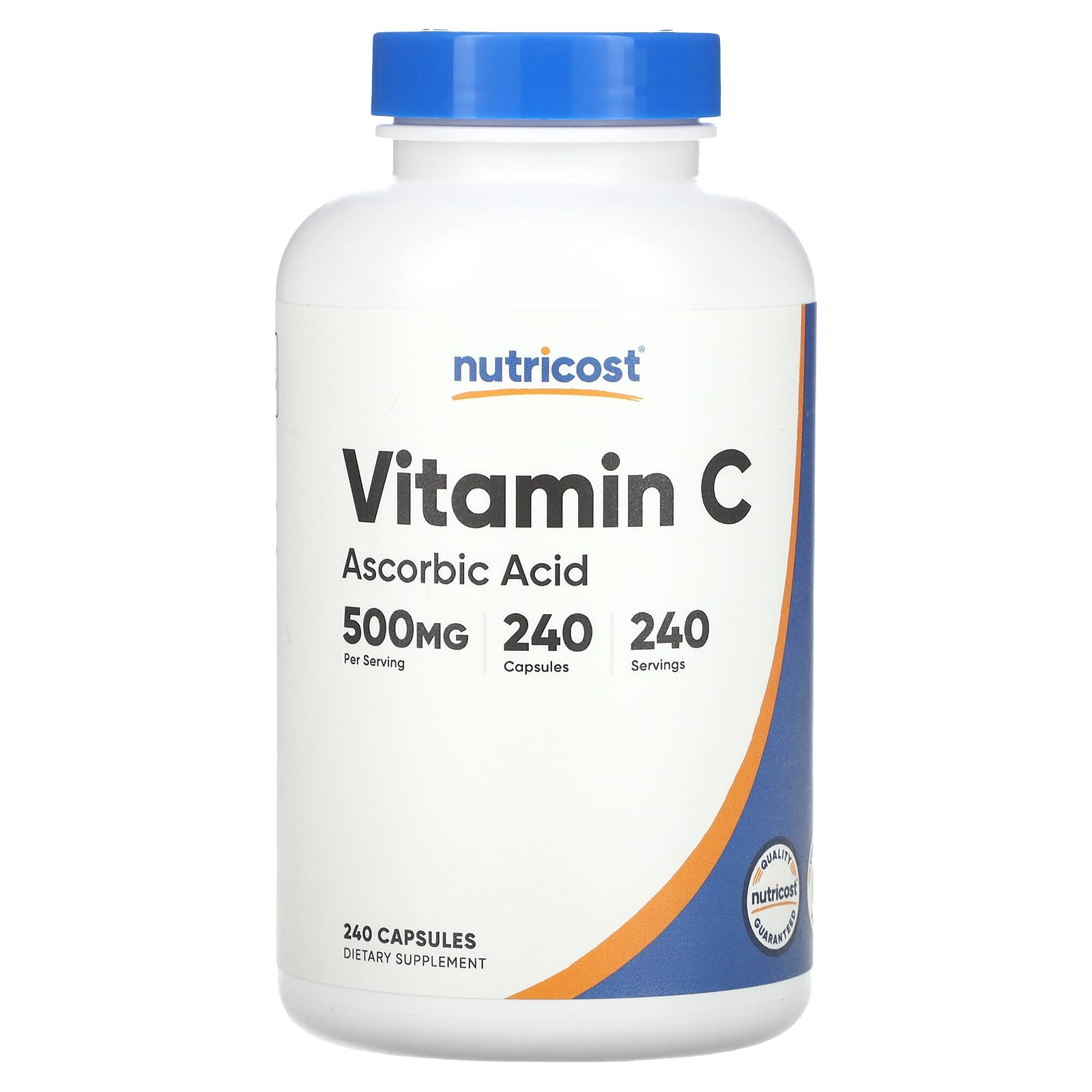 Nutricost, Vitamin C, 500 mg, 240 Capsules - Image 1