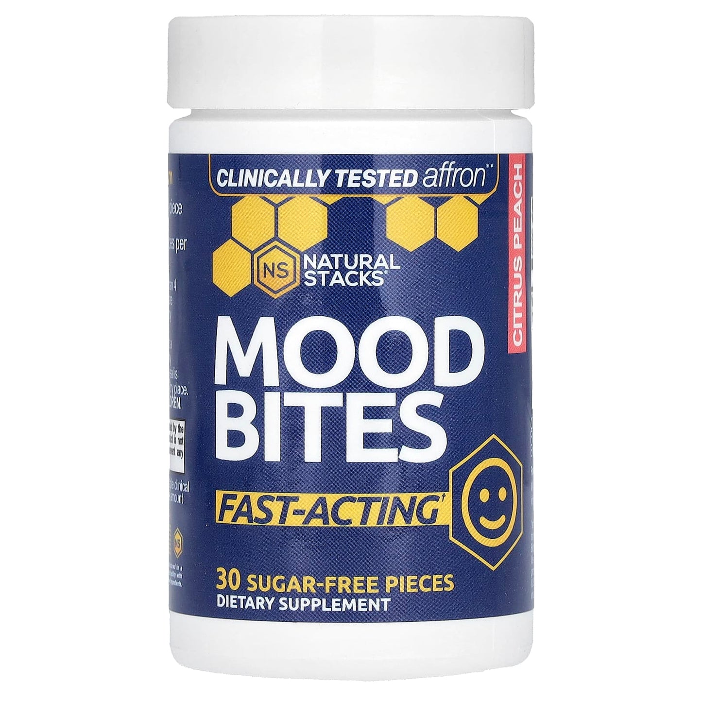 Natural Stacks, Mood Bites, Citrus Peach, 30 Sugar-Free Pieces - Image 1