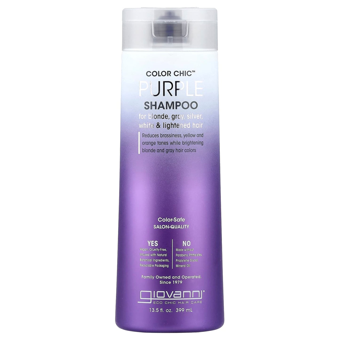 Purple Shampoo for Blonde, Gray & Silver Hair by Giovanni - Color-Safe & Cruelty-Free - Image 1