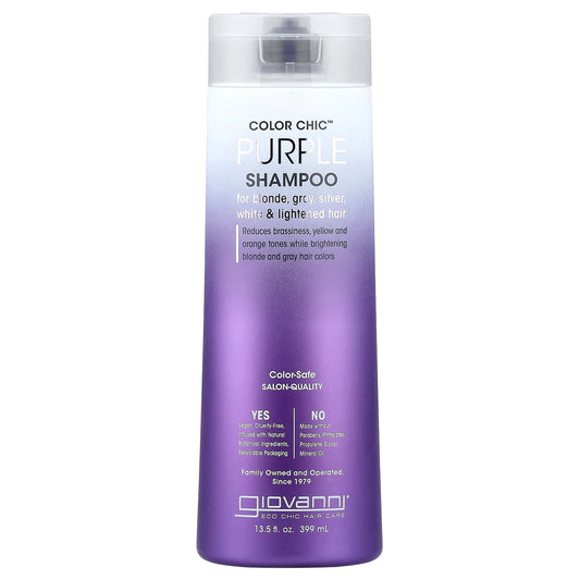 Purple Shampoo for Blonde, Gray & Silver Hair by Giovanni - Color-Safe & Cruelty-Free - Image 1
