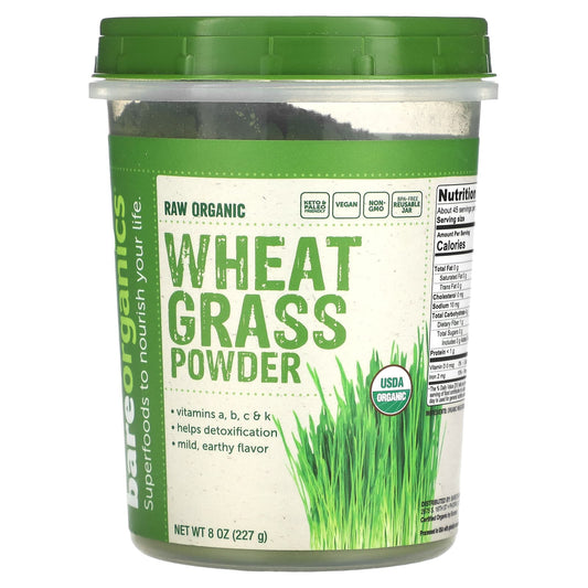 Raw Organic Wheatgrass Powder by BareOrganics for Energy & Detox - Image 1