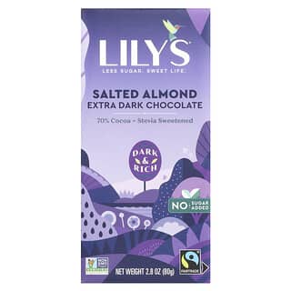 Dark Chocolate Bar with Salted Almonds & Stevia, 70% Cocoa, 2.8 oz