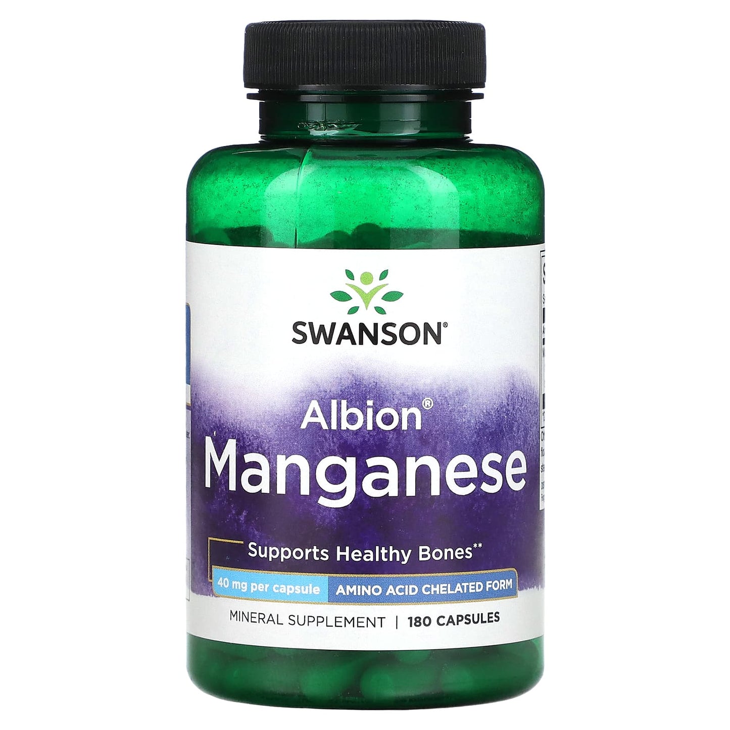 Swanson, Albion Manganese, 40 mg, 180 Capsules