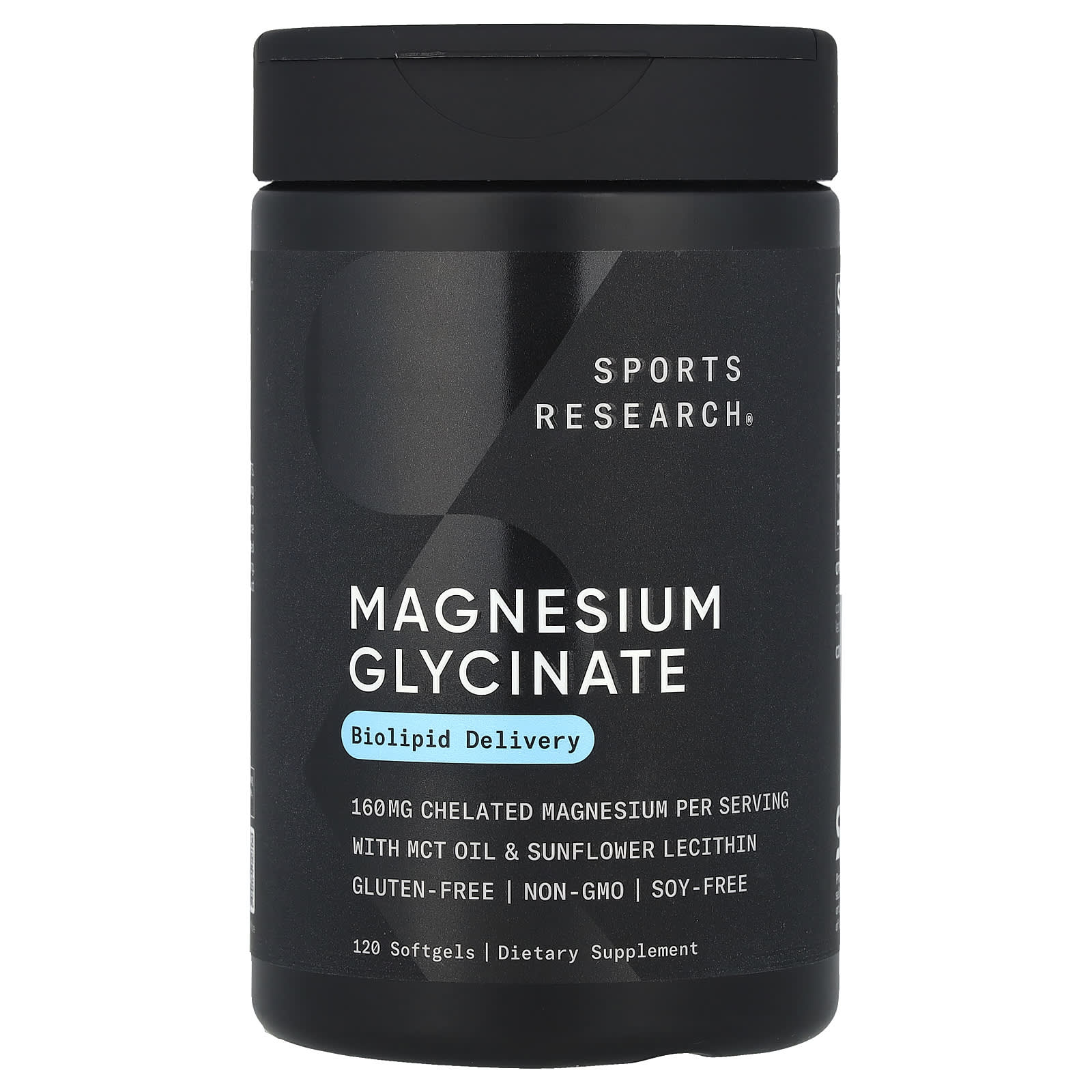 Sports Research, Magnesium Glycinate, 120 Softgels (80 mg per Softgel) - Image 1