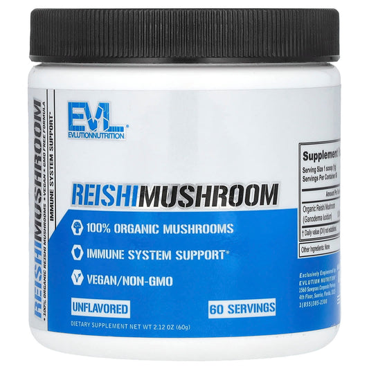 Boost Immunity with 100% Organic Reishi Mushroom Powder by EVLution Nutrition - Image 1
